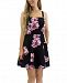 Crystal Doll Juniors' Floral-Print Fit & Flare Dress