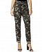 Almost Famous Juniors' Camo-Print Paperbag-Waist Skinny Jeans