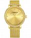 Stuhrling Original Women's Gold-Tone Case and Mesh Bracelet, Gold Dial Watch
