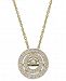 Twinkling Diamond Star Diamond Double Circle Pendant Necklace in 14k White or Yellow Gold (3/8 ct. t. w. )