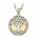Celtic Tree Of Life Women's Sterling Silver-Plated & 18K Gold-Plated Irish Pendant Necklace Featuring A Sculpted Tree With A Celtic Knot Design & Adorned With Simulated Emeralds