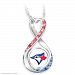 Toronto Blue Jays Forever Women's Rhodium Plated MLB Pendant Necklace Featuring An Infinity Design With Team Logo & Adorned With 15 Swarovski Crystals