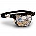 Sassy Cats Women's Black Faux Leather Belt Bag Featuring Playful Cat Art By Kayomi Harai With A Heart-Shaped Zipper Pull Charm