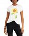 Self Esteem Juniors' Sunflower-Print Knot-Front T-Shirt