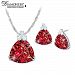 Rarest Red Diamonsek Pendant Necklace And Earrings Set With Deluxe Presentation Case