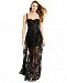 Blondie Nites Juniors' Embellished Embroidered Mesh Corset Gown, Created for Macy's