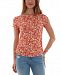 Bcx Juniors' Floral-Print Side-Ruched Top