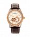 Heritor Automatic Davidson Rose Gold Case, Genuine Brown Leather Watch 42mm