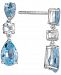 Blue Topaz (5 ct. t. w. ) & White Topaz (1/2 ct. t. w. ) Drop Earrings in 14k White Gold (also available in Amethyst)