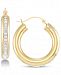 Signature Gold Crystal & Diamond Accent Hoop Earrings in 14k Gold Over Resin, Created for Macy's