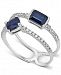 Sapphire (1 ct. t. w. ) & Diamond (1/6 ct. t. w. ) Ring in 14k White Gold
