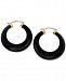 Black Agate Hoop Earrings in 14k Gold