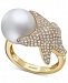 Effy Cultured Freshwater Pearl (11-1/2mm) & Diamond (3/4 ct. t. w. ) Starfish Ring in 14k Gold