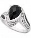 Onyx (10 x 7mm) & Diamond (1/10 ct. t. w. ) Statement Ring in Sterling Silver
