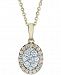 Diamond Cluster Oval Pendant Necklace (1/3 ct. t. w. ), 16" + 2" extender