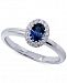 Sapphire (1/2 ct. t. w. ) & Diamond (1/5 ct. t. w. ) Oval Ring in 14k White Gold