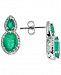 Emerald (3-1/2 ct. t. w. ) & Diamond (1/3 ct. t. w. ) Drop Earrings in 14k White Gold