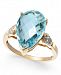 Blue Topaz (6-1/2 ct. t. w. ) & Diamond Accent Ring in 14k Gold