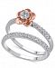 Certified Diamond (3/8 ct. t. w. ) Bridal Set in 14K White and Rose Gold