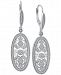 Diamond Decorative Oval Drop Earrings (3/8 ct. t. w. ) in Sterling Silver