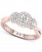 Diamond Triple Halo Engagement Ring (7/8 ct. t. w. ) in 14k Rose Gold