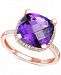 Amethyst (4-7/8 ct. t. w. ) & Diamond (1/4 ct. t. w. ) Statement Ring in 14k Yellow Gold (Also in Blue Topaz)