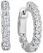 Certified Diamond Small Graduated In & Out Hoop Earrings (1-1/5 ct. t. w. ) in 14k White Gold, 0.75"
