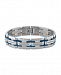 Men's 1/3 Carat Diamond 8 1/2" Bracelet in Stainless Steel and Navy Blue Ion Plated