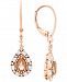 Morganite (3/4 ct. t. w. ) & White Topaz (3/8 ct. t. w. ) Drop Earrings in Rose Gold-Plated Sterling Silver
