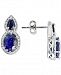 Sapphire (3-1/2 ct. t. w. ) & Diamond (1/3 ct. t. w. ) Drop Earrings in 14k White Gold