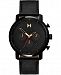 Mvmt Men's Chronograph Caviar Black Leather Strap Watch 45mm