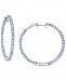 Diamond Small In & Out Hoop Earrings (1/2 ct. t. w. ) in 14k White Gold, 0.7"