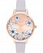 Olivia Burton Women's Groovy Blooms Parma Violet Leather Strap Watch 34mm