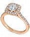 Diamond Cushion Halo Engagement Ring (1-1/2 ct. t. w. ) in 14k Rose Gold