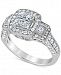 Diamond Triple Halo Cluster Engagement Ring (1-1/5 ct. t. w. ) in 14k White Gold