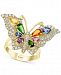 Effy Multi-Gemstone (2-1/3 ct. t. w. ) & Diamond (3/4 ct. t. w. ) Butterfly Ring in 14k Gold