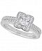 Diamond Princess Scallop Halo Engagement Ring (1 ct. t. w. ) in 14k White Gold