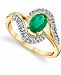 Emerald (3/4 ct. t. w. ) & Diamond (1/3 ct. t. w. ) Swirl Statement Ring in 14k Gold