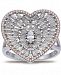 Cubic Zirconia Baguette Heart Statement Ring in Sterling Silver