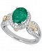 Emerald (1-1/2 ct. t. w. ) & Diamond (1/2 ct. t. w. ) Ring in 14k Gold & White Gold