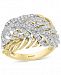 Effy Diamond Two-Tone Feather Ring (5/8 ct. t. w. ) in 14k Gold & White Gold