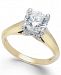 X3 Diamond (1 ct. t. w. ) Solitaire Engagement Ring in 18k Yellow and White Gold, Created for Macy's