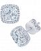 Diamond Halo Cluster Stud Earrings (1 ct. t. w. ) in 14k White Gold