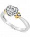 Diamond Two-Tone Heart Promise Ring (1/8 ct. t. w. ) in 10k Gold & White Gold