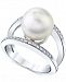 Cultured White South Sea Pearl (11mm) & Diamond (1/4 ct. t. w. ) Ring in 14k White Gold