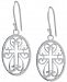 Giani Bernini Cross Oval Drop Earrings in Sterling Silver, Created for Macy's