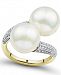 Honora Cultured Ming Pearl (11mm) & Diamond (3/8 ct. t. w. ) Bypass Ring in 14k Gold
