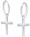 Giani Bernini Dangle Cross Hoop Earring in Sterling Silver, Created for Macy's