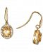 Citrine (2-1/2 ct. t. w. ) & White Topaz (3/8 ct. t. w. ) Oval Drop Earrings in 14k Gold-Plated Sterling Silver