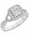 Diamond Princess Halo Ring (1 ct. t. w. ) in 14k White Gold